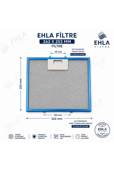 EHLA Filtre VESTEL ,ESTY,SİLVERLİNE UYUMLU DAVLUMBAZ ,ASPRATÖR 26,2 Cm X 25,3...