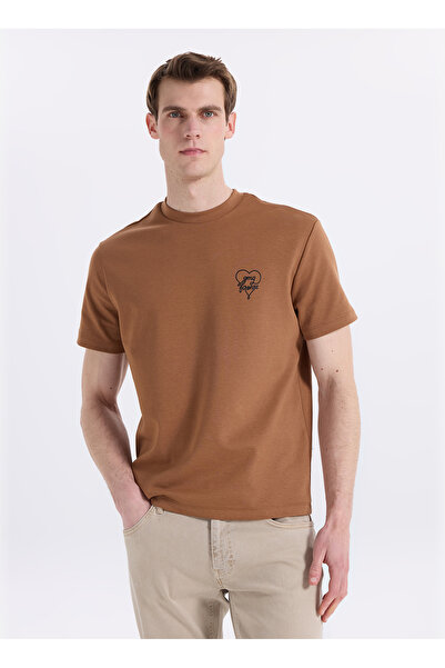 GMG FIRENZE Karamel Erkek Regular Fit T-Shirt GU26MSS03025