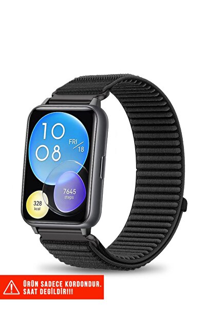Nezih Case Huawei Watch Fit 2 Uyumlu Hasır Örgü Spor Cırtlı Pratik Naylon Kor...