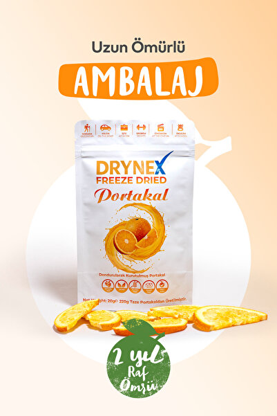 DRYNEX Freeze Dried Portakal Dondurularak Kurutulmuş Meyve Kurusu 20gr