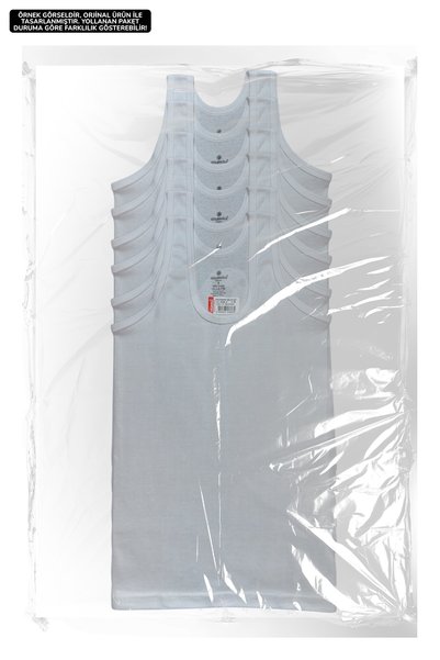 Ceylanoğlu 6-Piece White Ribbed Boys' Singlet