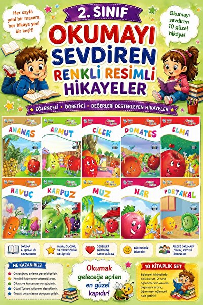 Üçgen Yayıncılık 2. Sınıf Okumayı Sevdiren Renkli Resimli Hikayeler 19- 10 Kitap