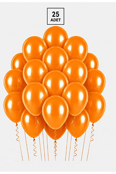 Balonsan Orange Metallic Color Balloon 25 Pieces