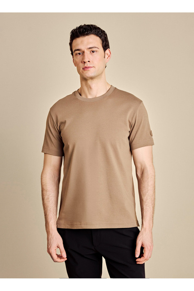 BROOKS BROTHERS Vizon Erkek Bisiklet Yaka T-Shirt BBSS26MTS002