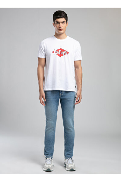 Lee Cooper Pantaloni din denim pentru bărbați, albastru deschis, croială slim...