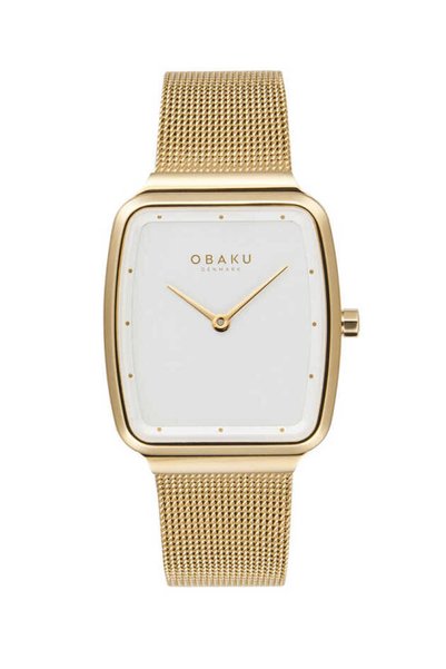 Obaku Denmark V267Lxgimg Wicker Steel Quartz 27 mm Gold Women's Wristwatch