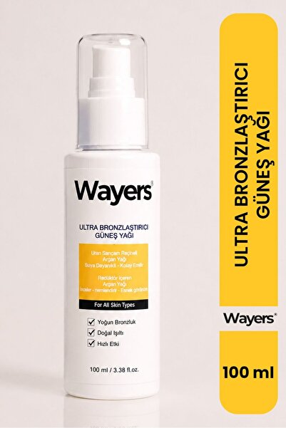 Wayer Ultra Yoğun Bronzlaştırıcı Güneş Yağı, Argan Yağlı, Kusursuz Bronzluk