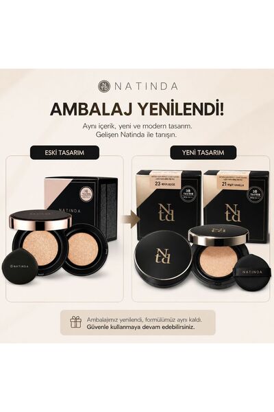 NATİNDA Natinda Cushion-aura غطاء مثالي # 23 (مع عبوات)