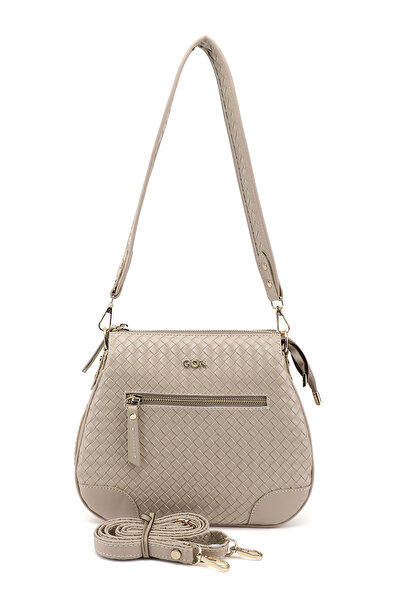 GÖNDERİ(R) Women's Beige Printed Long Strap Shoulder Bag