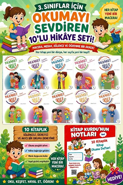 5 Renk Yayınları 3 .Sınıf Öğrencileri İçin Zevkle Okuyacağı 10 lu Hikaye Seti...