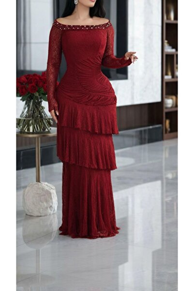 Opera Fashion Soft Lace Off-Shoulder Dress