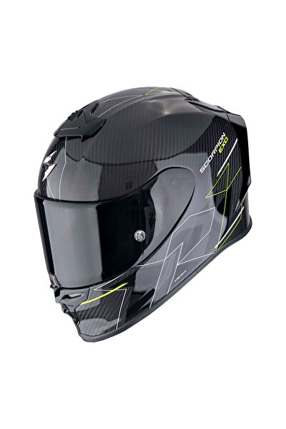Scorpion EXO R1 Evo Carbon Cynergy Spor Motosiklet Kask Siyah Sarı