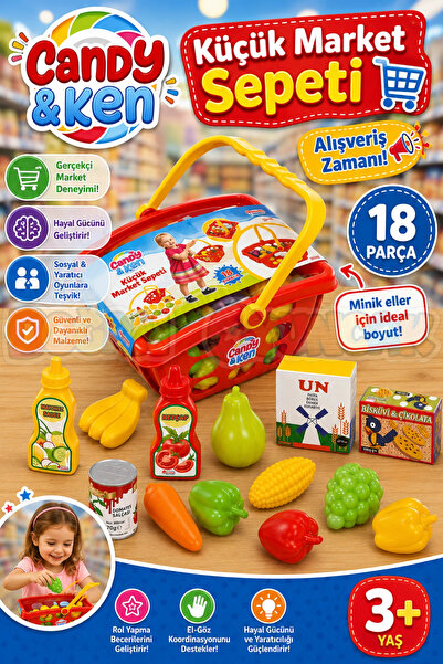 Doğan Oyuncak Dünyası Candy & Ken Küçük Market Sepeti - Mutfak Setleri - Ev O...