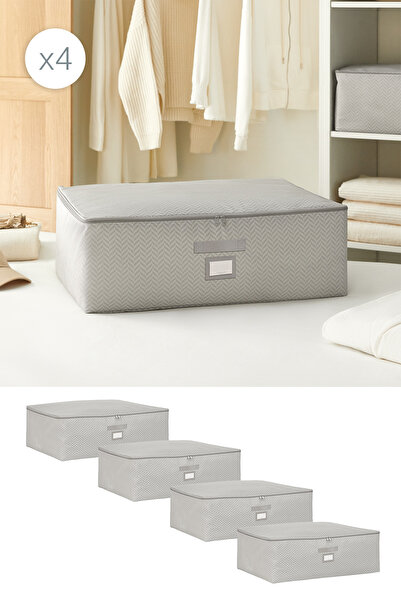 Ocean Home Textile 4 قطع من وسائد السرير الكبيرة الحجم باللون الرمادي بنمط جل...