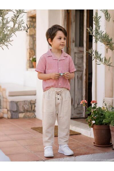Civil Boys Elastic Waist Pants for 2-5 Years Old - Beige