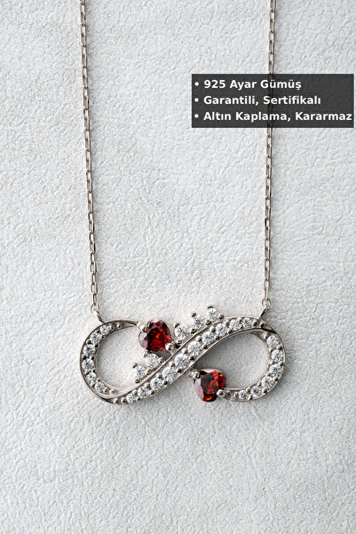 Jewelmim Gümüş Sonsuzluk Aşk Kolyesi | Beyaz Altın Kaplama 925 Ayar Kadın Son...