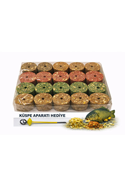 sr sazanrig Sazan Balık Avı Delikli Silindir Karışık Küspe 100 gr (20 adet)
