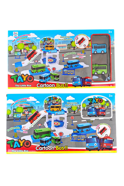 Brother Toys Dev Boy Kaydıraklı Tayo Otopark Seti 2 Otobüs 44 Cm.