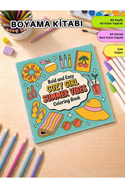 metafortoys Cozy Girl Summer Vibes Coloring Book Cozy Book – 21X20 cm I 40 Vi...