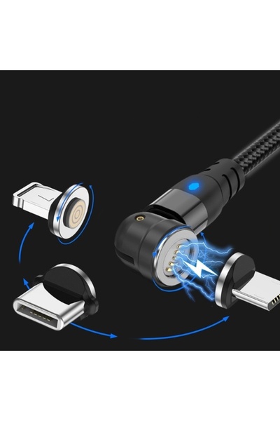 ORIGINAL DEALS 540 °   Cablu Magnetic Încărcare Rapidă 3.1A și Transfer de Da...
