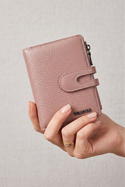 willpolo Genuine Leather Black Women's Wallet Card Holder with Coin Compartment