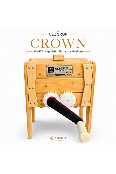 çezgrup Crown Model Manuel Üzüm Ezme & Patlatma Makinesi – Masif Ahşap Gövde ...