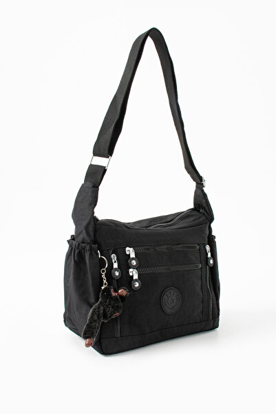 DUOMİNO Duomino Clinker Multi-Pocket Water Resistant Black Crinkle Shoulder B...