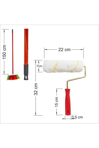Generic Brand Long Lightweight Disassembled Handle 150cm Wide 22cm Feather Paint Whitewash Roller Brush Roller
