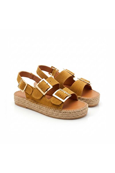 SİBA SHOES Capella Two-Strap Adjustable Buckle Tan Women's Sandals