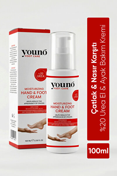 YOUNO CARE %20 Urea El & Ayak Bakım Kremi 100 ml | 8D Hyaluronik Asit | Ceram...