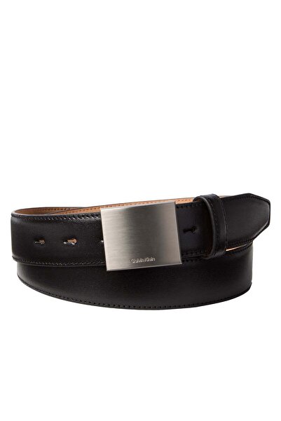 Calvin Klein Siyah Erkek Kemer LOGO PLAQUE SMOOTH 32MM