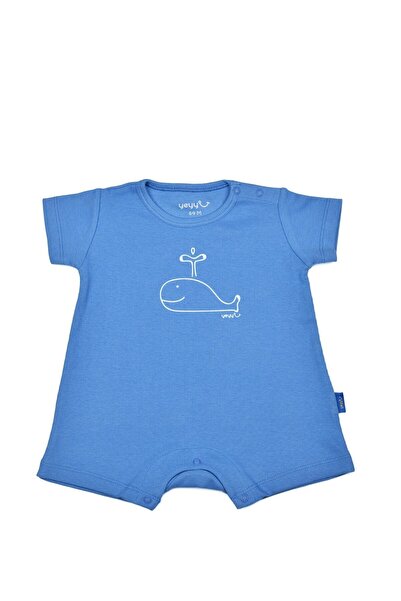 yeyyu Organik Pamuklu Şort Bebek Tulum Marin