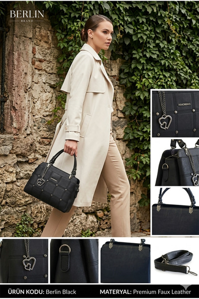 ALLURE - Geanta Dama Berlin Black 31x28x14cm Piele Ecologica