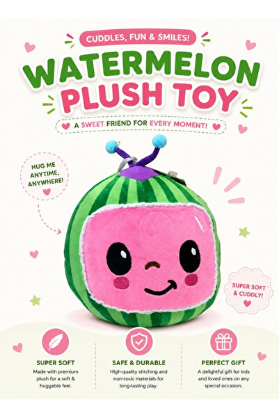 Premium Cocomelon Watermelon Plush Toy – TV Character Soft Doll