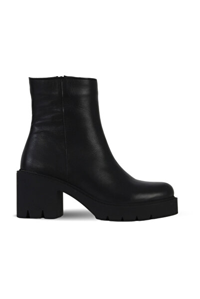 Bueno Shoes Black Leather Women's Heeled Boots 01Wf1702