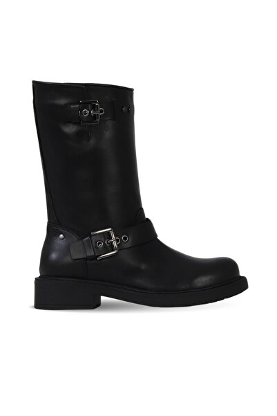 Bueno Shoes Black Leather Women's Heeled Boots 39Wc2208