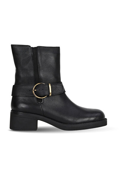 Bueno Shoes Black Leather Women's Heeled Boots 01Wd2701
