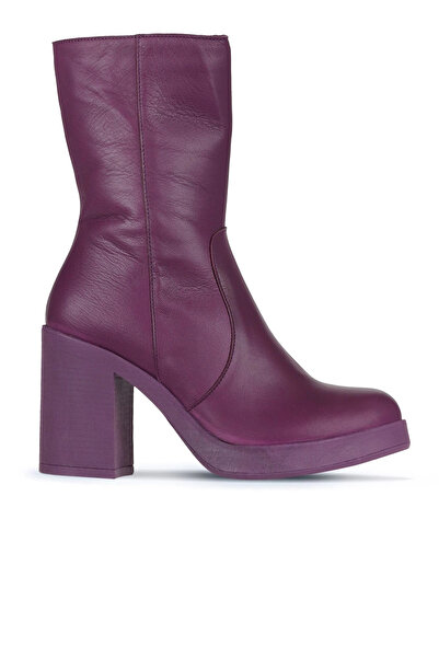 Bueno Shoes حذاء بكعب نسائي من الجلد باللون الأرجواني 01wz3203