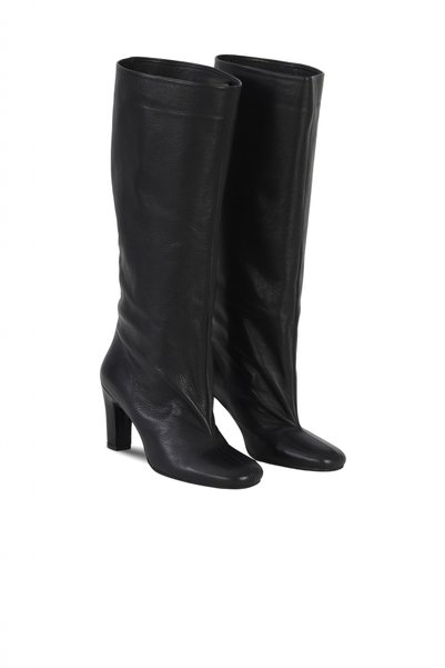 Bueno Shoes Black Leather Women's Heeled Boots 39Wc2958