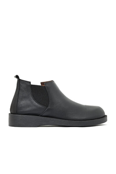 Bueno Shoes Black Leather Women's Flat Boots 01Wd2201