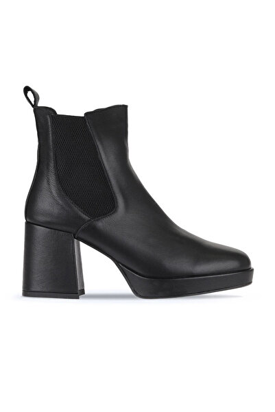 Bueno Shoes Cizme cu toc de damă din piele neagră 01wv8100