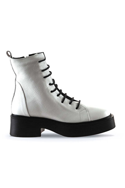 Bueno Shoes حذاء نسائي بكعب عالٍ من الجلد الأبيض 01wt1801
