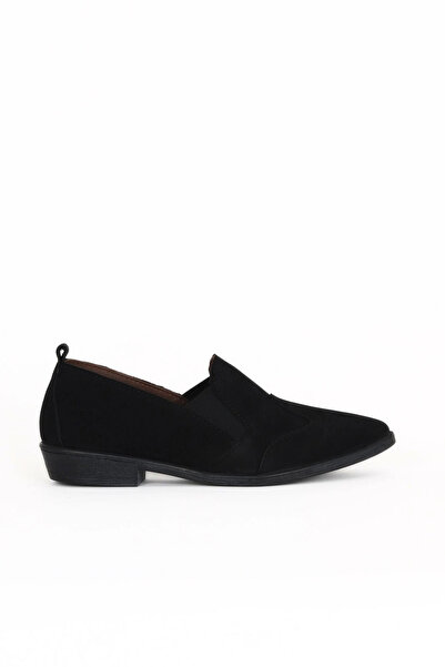 Bueno Shoes Pantofi cu toc mic pentru femei din nubuc negru 01wd3606