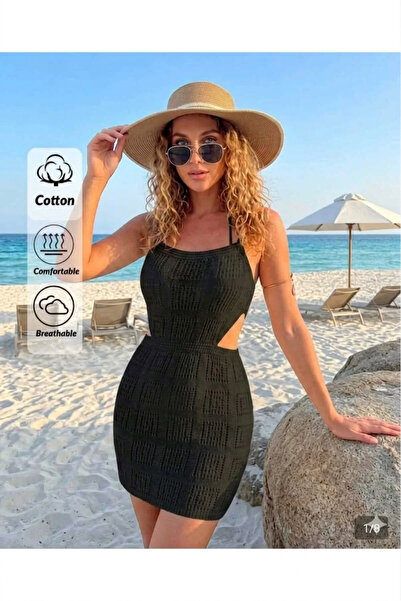liva triko Kadın triko plaj elbisesi
