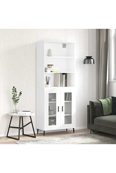 Concept Dulap înalt, alb, 69,5x34x180 cm, lemn compozit