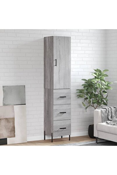 Concept Dulap înalt, gri sonoma, 34,5x34x180 cm, lemn prelucrat
