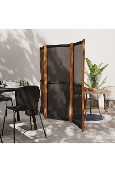 Concept Paravan de cameră cu 3 panouri, negru, 210x180 cm