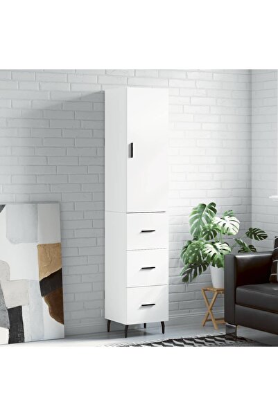 Concept Dulap înalt, alb, 34,5x34x180 cm, lemn prelucrat