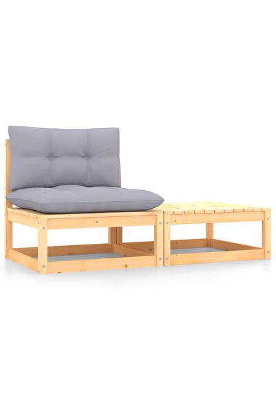 Concept Set mobilier grădină cu perne, 2 piese, lemn masiv de pin