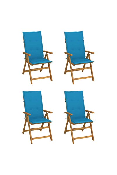 Concept Scaune grădină rabatabile cu perne, 4 buc., lemn masiv acacia